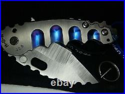 12.8 Oz Blue Anodized Titanium MOW Todd Heeter Knife 9.75 Inches Retail $2495