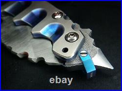 12.8 Oz Blue Anodized Titanium MOW Todd Heeter Knife 9.75 Inches Retail $2495