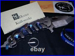 12.8 Oz Blue Anodized Titanium MOW Todd Heeter Knife 9.75 Inches Retail $2495