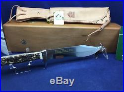 1973 Vintage PUMA 6376 BIG BOWIE Knife & Leather Sheath In Mint Box #26