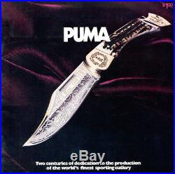 1973 Vintage Puma CK1769 Commemorative Knife Stag Handles & COA Mint In Case