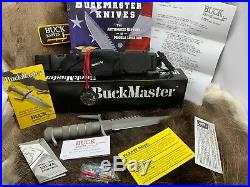 1985 Buck 184 BuckMaster Knife & Factory Sheath & Papers Buck Mint++ & Book