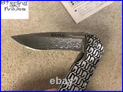 2-15/16 Clsed G. Sakai Japan Made Damascus Steel Blade Frame Lock Folding Knife