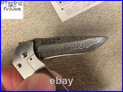 2-15/16 Clsed G. Sakai Japan Made Damascus Steel Blade Frame Lock Folding Knife