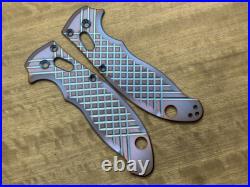 2 Tone (Blue-Purple) FRAG Cnc milled Titanium scales for Spyderco MANIX 2