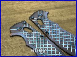 2 Tone (Blue-Purple) FRAG Cnc milled Titanium scales for Spyderco MANIX 2