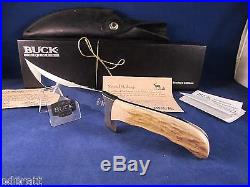 2006 Buck B402-LE-0 Akonua Stag Handle Knife With Leather Sheath Mint Box SN207