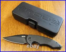 2015 Brous Manaro Sinner Flipper Knife BLACK D2 Carbon Fiber 500 Made S/N 187