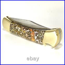 2024 Buck 110 Custom Knife With Polished Leopard Skin Jasper Stone Handles