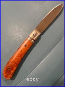 3 7/8 Hand made pocket knife with camel bone, titianium bolsters