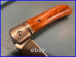 3 7/8 Hand made pocket knife with camel bone, titianium bolsters