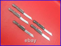 5 Pcs Damascus Steel Japanese Higonokami Pocket Folding Knife Rose Wood K 277