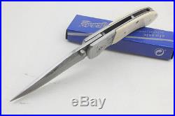 7''bone Handle Handmade Damascus Custom Forged Steel Pocket Folding Knife B25