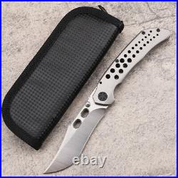 8.27'' 14C28N Steel Titanium Handle Survival Tactical Pocket Folding Knife EDC