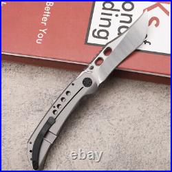 8.27'' 14C28N Steel Titanium Handle Survival Tactical Pocket Folding Knife EDC