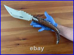 8.5 Stainless Steel Blade Giant Navaja Espino with Ratchet Wood Scales Handle