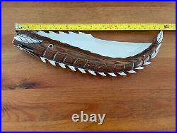8.5 Stainless Steel Blade Giant Navaja Espino with Ratchet Wood Scales Handle
