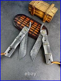 82 Layer Japanese Damascus Steel Hunting Knife Folding Pocket Knife Ball Bearing