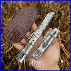 82 Layer Japanese Damascus Steel Hunting Knife Folding Pocket Knife Ball Bearing