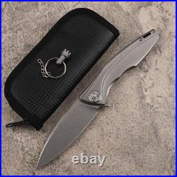 9'' New CNC M390 Steel Full TC4 TANIUM Handle Pocket Folding Knife EDC 02