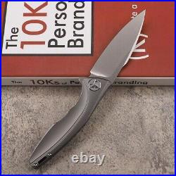 9'' New CNC M390 Steel Full TC4 TANIUM Handle Pocket Folding Knife EDC 02