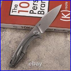 9'' New CNC M390 Steel Full TC4 TANIUM Handle Pocket Folding Knife EDC 02