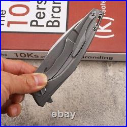 9'' New CNC M390 Steel Full TC4 TANIUM Handle Pocket Folding Knife EDC 02