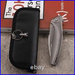 9'' New CNC M390 Steel Full TC4 TANIUM Handle Pocket Folding Knife EDC 02