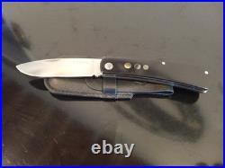A. G. RUSSELL Vintage PocketKnife. Smooth Black Micarta withinlays. 8CR13MOV Blade