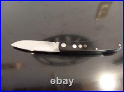 A. G. RUSSELL Vintage PocketKnife. Smooth Black Micarta withinlays. 8CR13MOV Blade