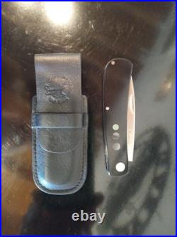 A. G. RUSSELL Vintage PocketKnife. Smooth Black Micarta withinlays. 8CR13MOV Blade
