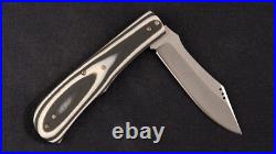 Aaron Frederick Trash Panda Slip Joint 3.5 AEB-L Black and White G-10 Handmade