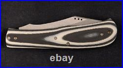 Aaron Frederick Trash Panda Slip Joint 3.5 AEB-L Black and White G-10 Handmade