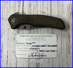Adam Richey Custom Knives Khan #4 OD Green/Westy Micarta Magnacut