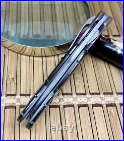 Allen Elishewitz Custom Full Dress Ebony Damascus Creedmore Folder Knife NICE