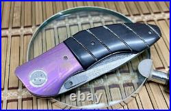 Allen Elishewitz Custom Full Dress Ebony Damascus Creedmore Folder Knife NICE