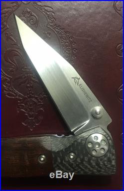 Allen Elishewitz Custom Knife Ironwood & Carbon Fiber Handles Titanium Liners NR