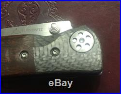 Allen Elishewitz Custom Knife Ironwood & Carbon Fiber Handles Titanium Liners NR