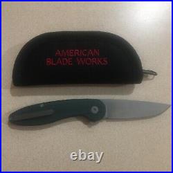 American Blade Works Model 1 V4 Green G10 Stonewashed S35VN Rare Find