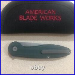 American Blade Works Model 1 V4 Green G10 Stonewashed S35VN Rare Find