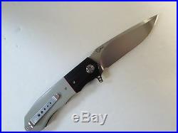 Andre Thorburn Gentleman Flipper Knife Lite Gray Black 8 3/4 Blade 3 3/4 Nice