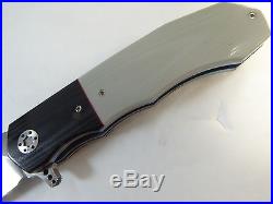 Andre Thorburn Gentleman Flipper Knife Lite Gray Black 8 3/4 Blade 3 3/4 Nice