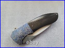 Andre Thorburn Knives L50F, Hand Satin Blade, Engraved Bolsters, Carbon Fiber