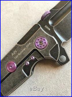 Andre de Villiers AdV Titanium Stonewash Mid-Tech Tac Butcher Frame Lock Knife