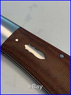 Andy Fannin Custom Lannys Clip Slipjoint Knife CPM154 Canvas Micarta Unused