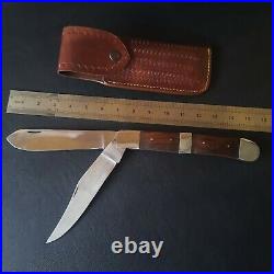 Antique Early Bridge Cutlery Wood Folding 2-Blade Pocket Knife Old with sheath