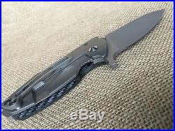 Authentic DIREWARE HYPER 90 Flipper Folding Custom Knife Carbon Fiber Ti M390