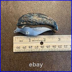 B. MERRY STUDIO CUSTOM USA ALASKAN POCKET FOLDING Ulu knife Rare Blue Mammoth