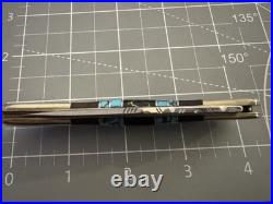 BUFFALO Navajo Handmade Wood/Silver/Turquoise/Onyx Handle 440 S. Steel 3 Blade