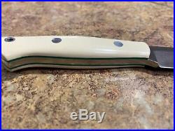 Bark River Knife CPM Cru-Wear Bone White Micarta Green Liner